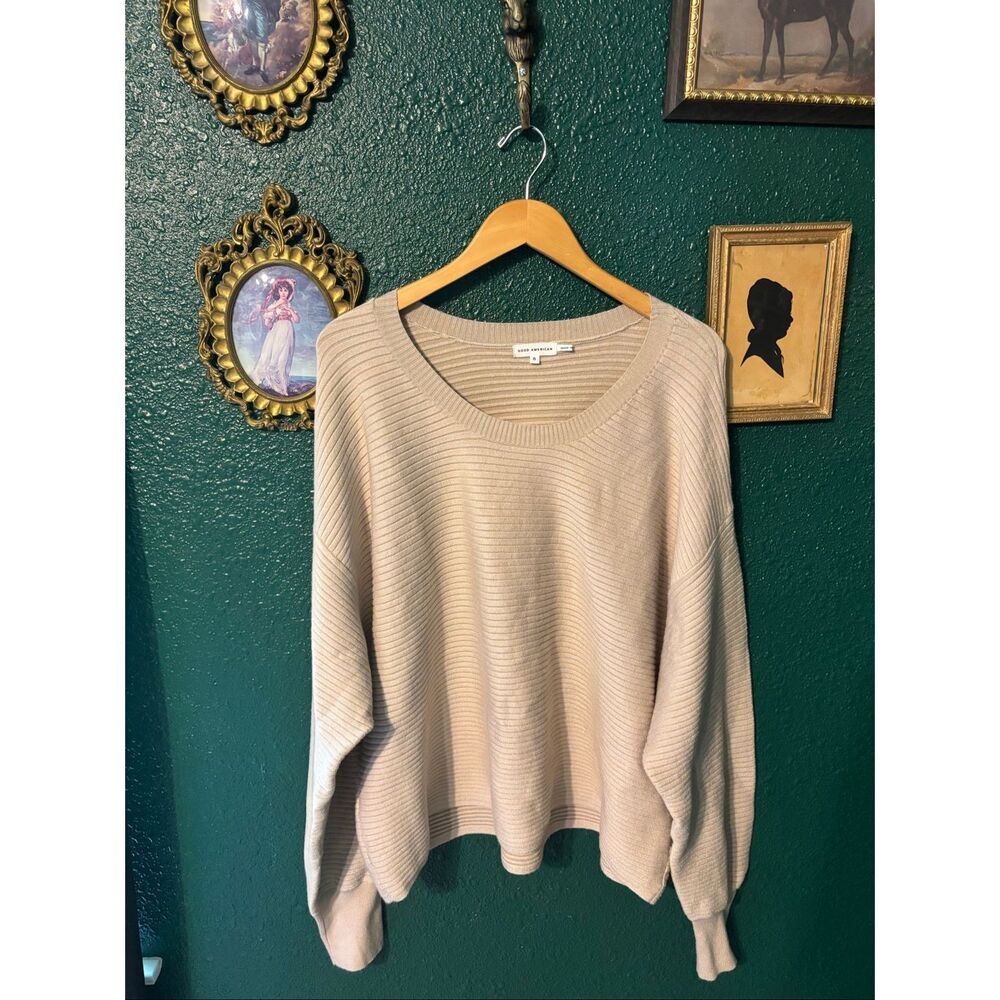 Good American Tan Ribbed Sweater Sz 5/2x